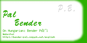 pal bender business card
